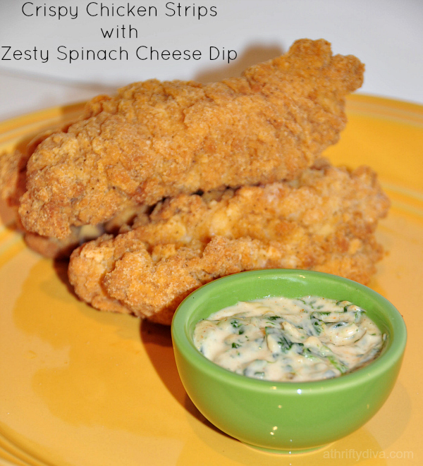 Tyson Crispy Chicken Strips with Zesty Spinach Chili Cheese Dip Recipe  #shop #SamsDemos #cbias