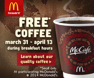FREE McDonald's McCafe Coffee for breakfast through April 13th #SASmilesForCoffee