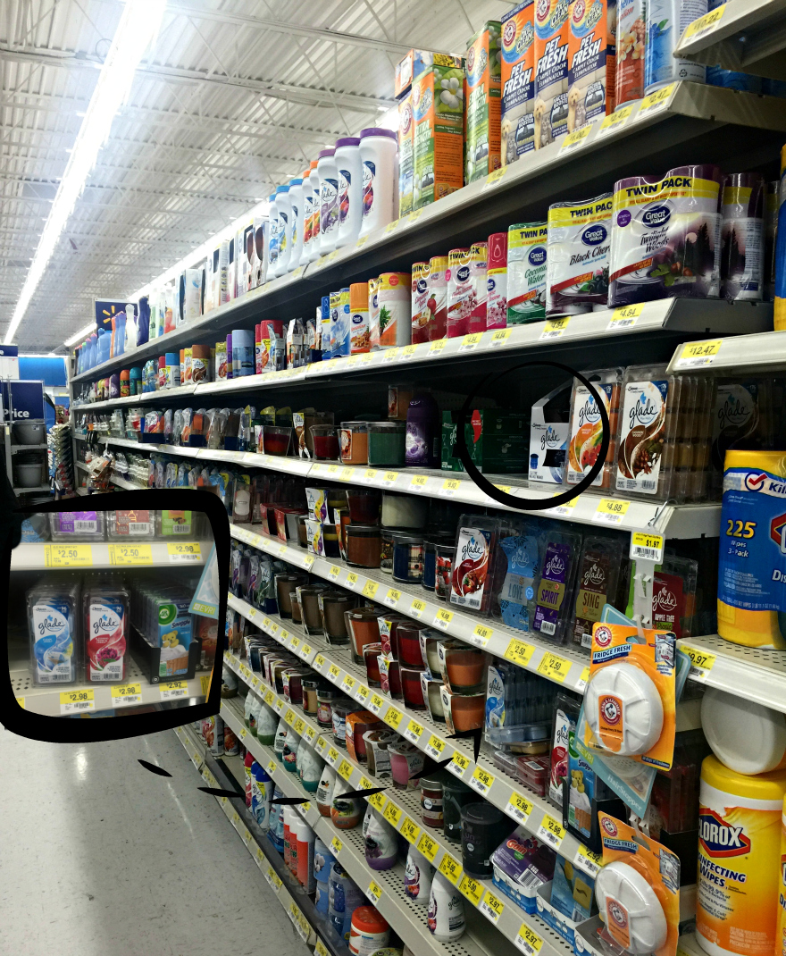 shopping in walmart for Glade® Clean Linen® Wax Melts