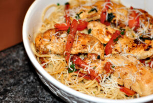 Garlic Butter Spaghetti & Chicken Recipe