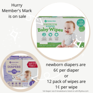 How to get Member's Mark Diapers As Low As 6¢ or Wipes for 1¢ (1)