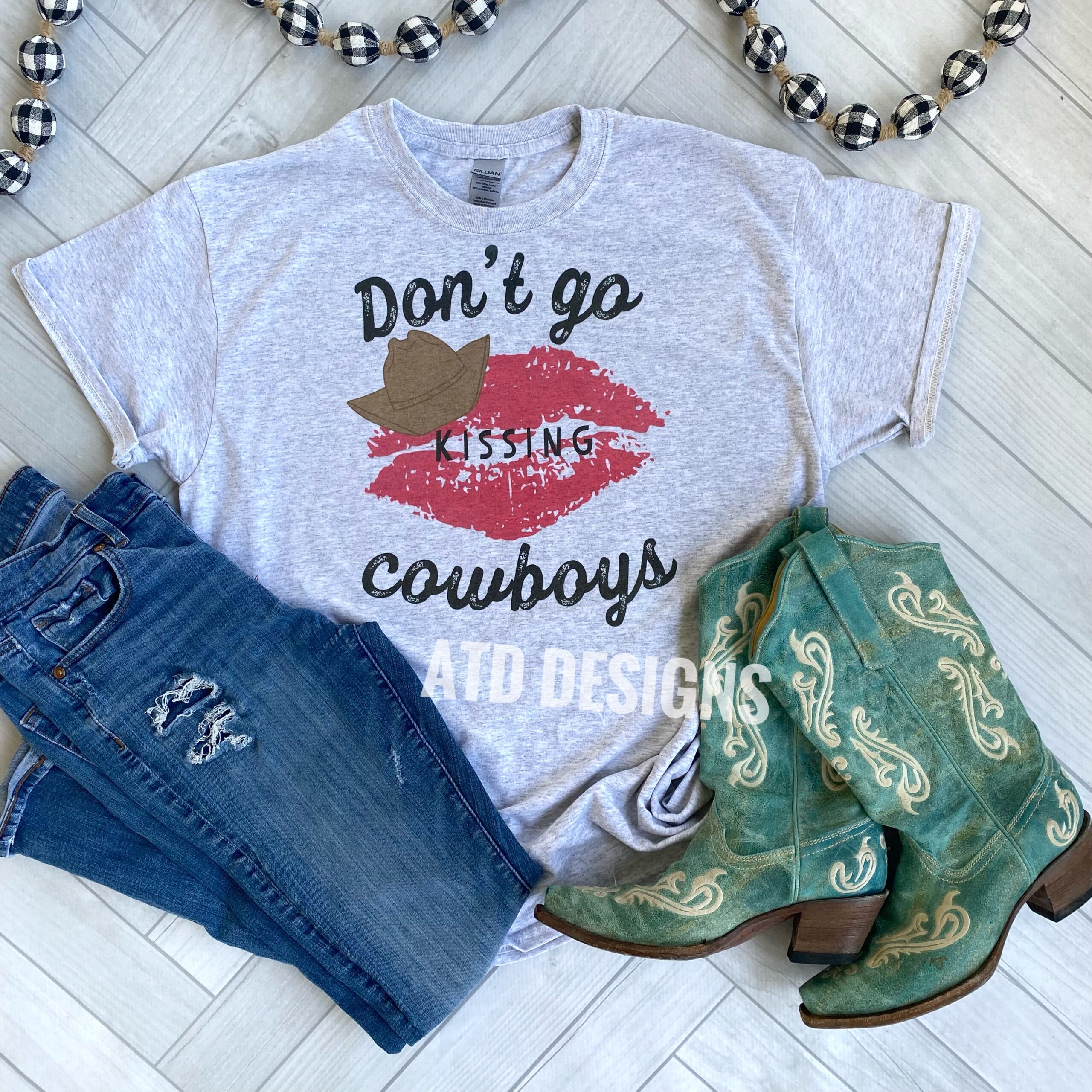 don't go kissing cowboys t-shirts